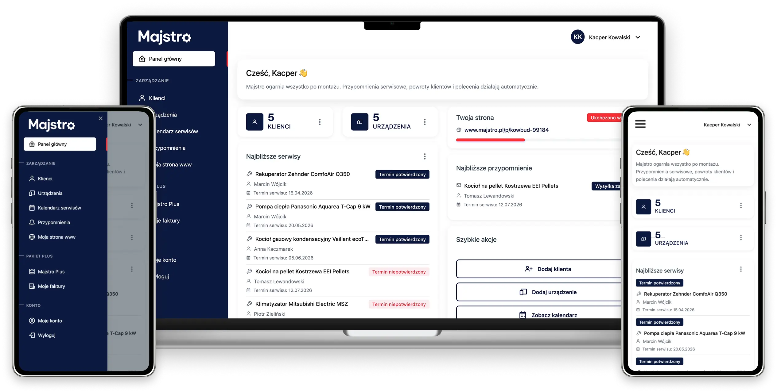 Majstro System Dashboard